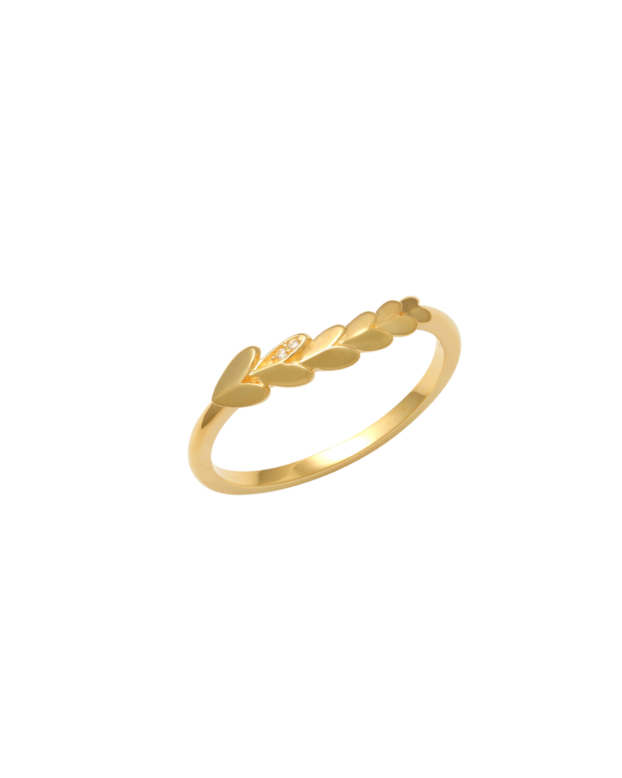 9k YG CZ Hearts Promise Ring. Size M