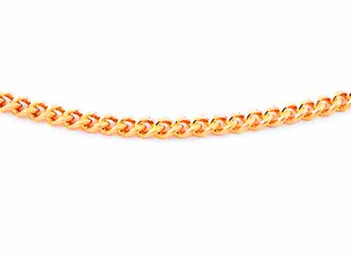 9k RG Italian Solid Curb Chain 1.4mm wide 70cm . Approx 3.7g