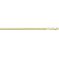 9k YG Italian Solid Flat Curb Chain 2.6mm wide 65cm. Approx 8.10g.