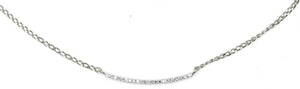 WG Curved Bar Diamond Pendant with Oval Link Chain 1mm wide