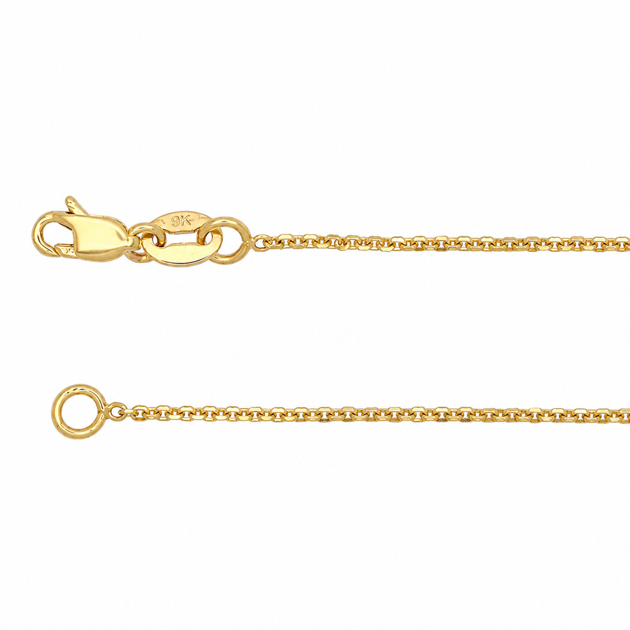 9k YG Diamond Cut Trace Chain 1.1mm wide 45cm. Approx 1.68g