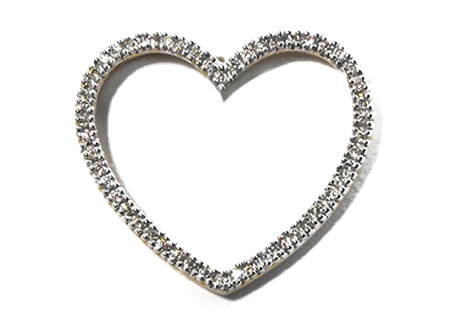 18k YG Diamond Heart Pendant 50D=0.26ct Grain Set . Meas. 27x30mm