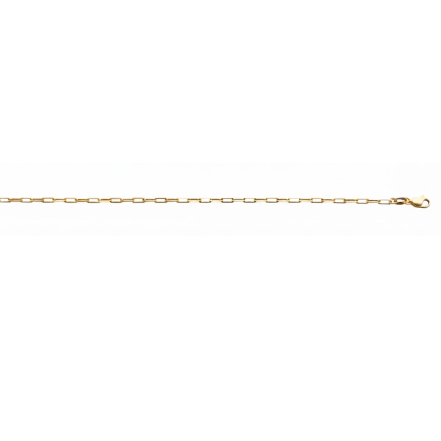 9k YG Solid Paperclip Chain 2.25 x 5.5mm wide, 90cm. Approx. 7.62g