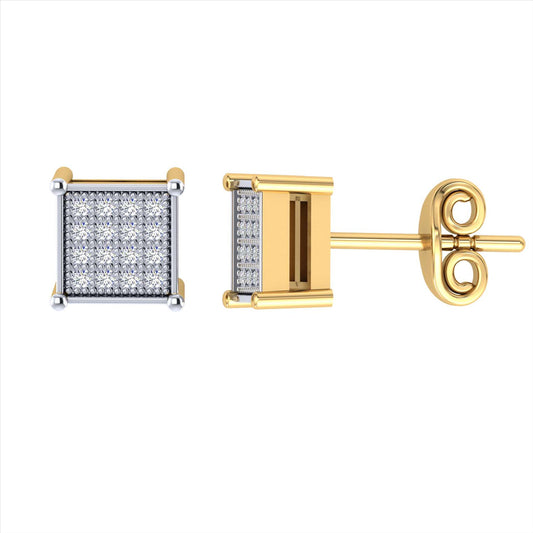 9k YG Diamond Micro Set Stud Earrings 32D=0.13ct