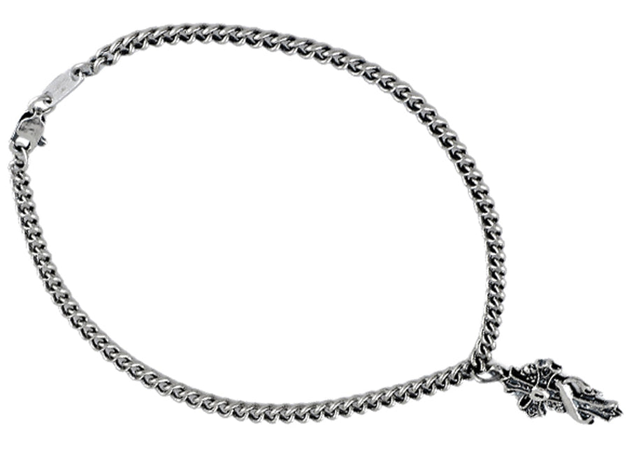 Stainless Steel Anklet Ed Hardy with Rose Charm.