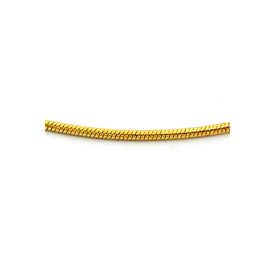 18k YG Italian Solid Snake Chain 1.0mm wide 45cm . Approx 4.7g