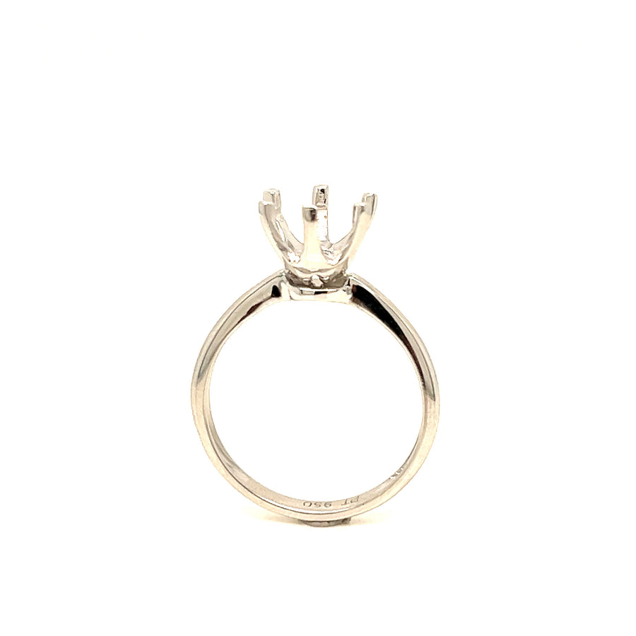 Platinum Unset Engagement Ring to suit 1 RBC Diamond measuring 7.62mm x 7.65mm x 4.73mm. Size L