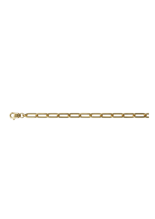 9k YG Hollow Paperclip Chain 6.95 x 18.5mm Wide 60cm. Approx. 16.5g