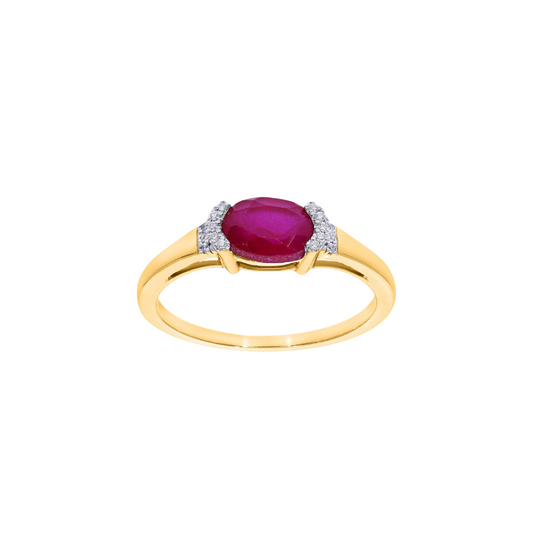 16D = 0.05ct Oval Ruby Ring