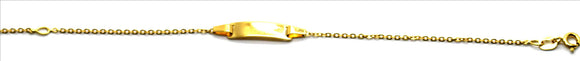 YG Italian Solid Oval Link ID Bracelet 1.3mm wide (priced per gram)