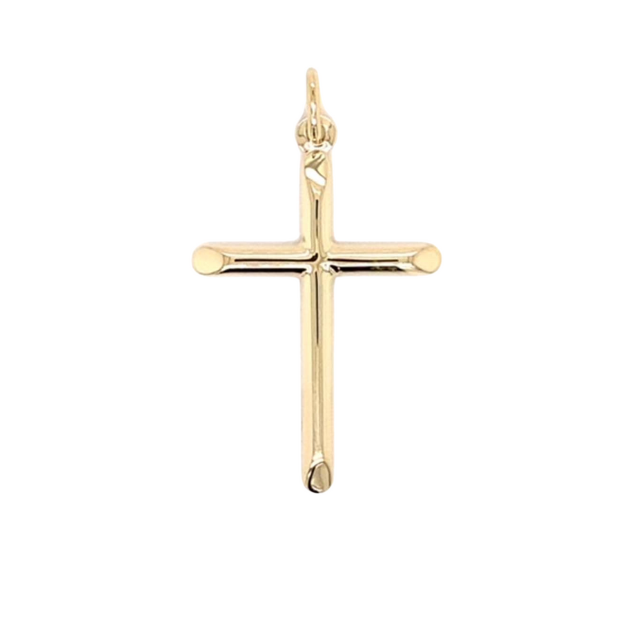 9k YG Italian Cross Pendant 30mm x 22mm