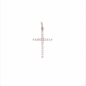 White CZ Cross 21x13mm.