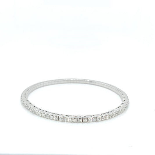 9k WG Expandable Diamond Tennis Bracelet, 80D = approx.2.53ct, SI1 G. 55mm