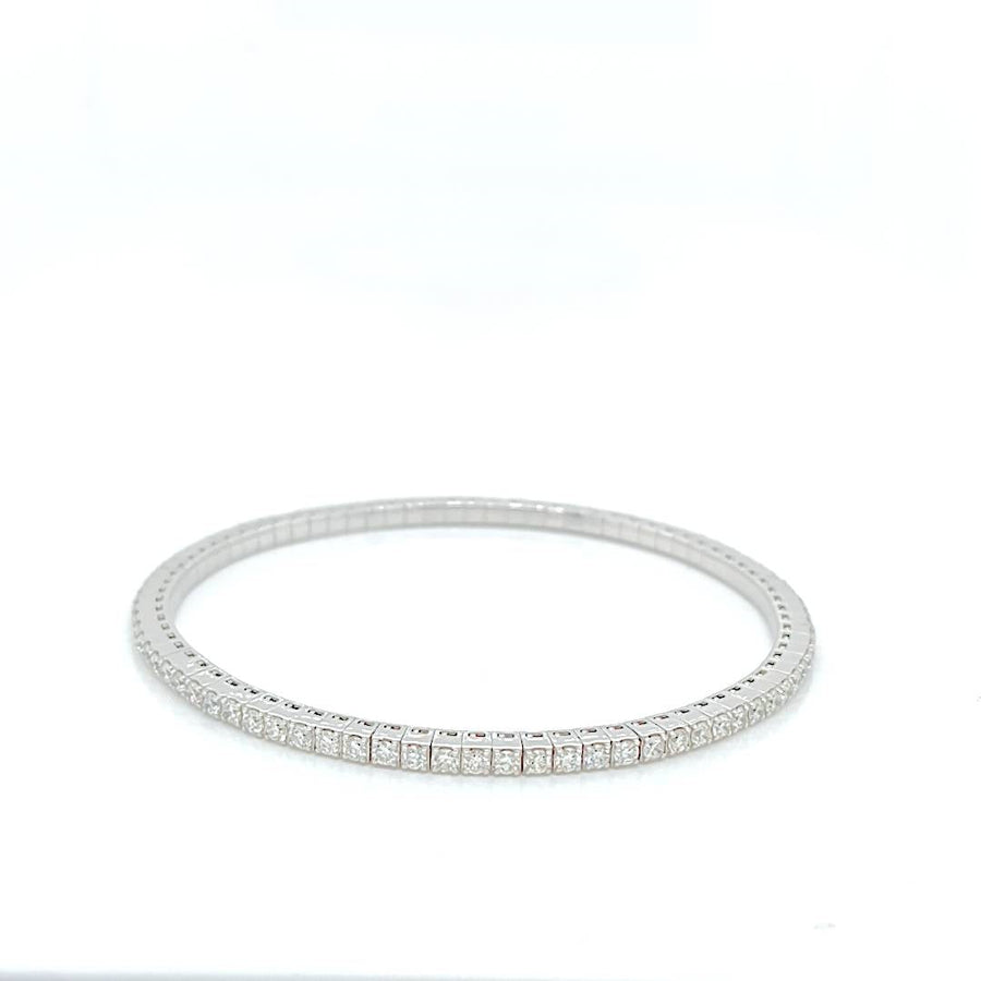 9k WG Expandable Diamond Tennis Bracelet, 80D = approx.2.53ct, SI1 G. 55mm