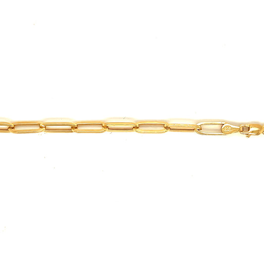 9k YG Hollow Paperclip Chain 12 x 4.3mm