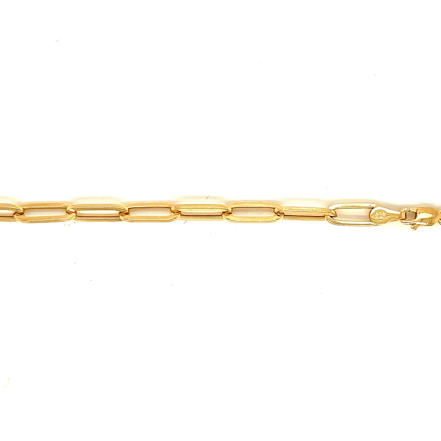 9k YG Hollow Paperclip Chain 12 x 4.3mm Wide 45cm.