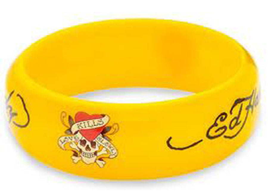 Love Kills Slowly Yellow Plastic Bangle