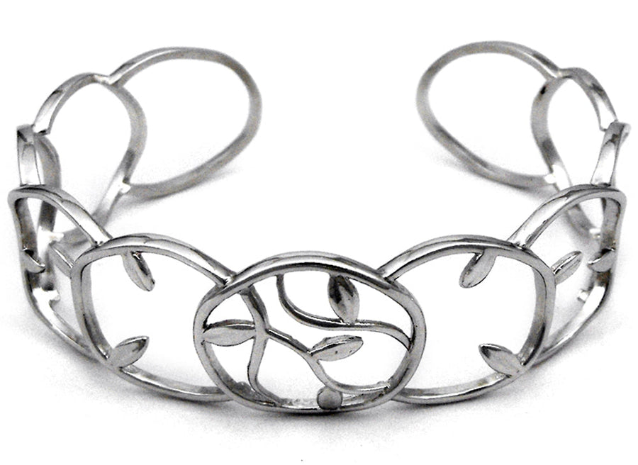 925 Circle & Leaf Bangle.