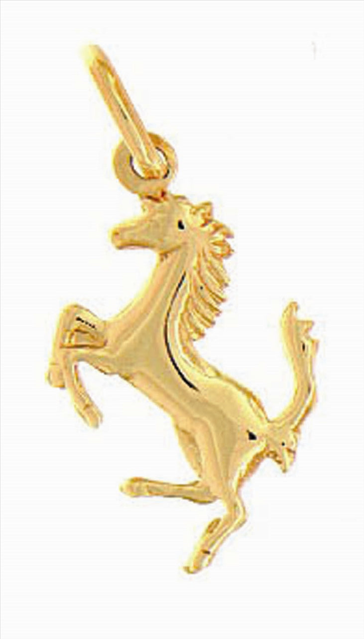 9k YG Italian Solid Horse Pendant . 18mm