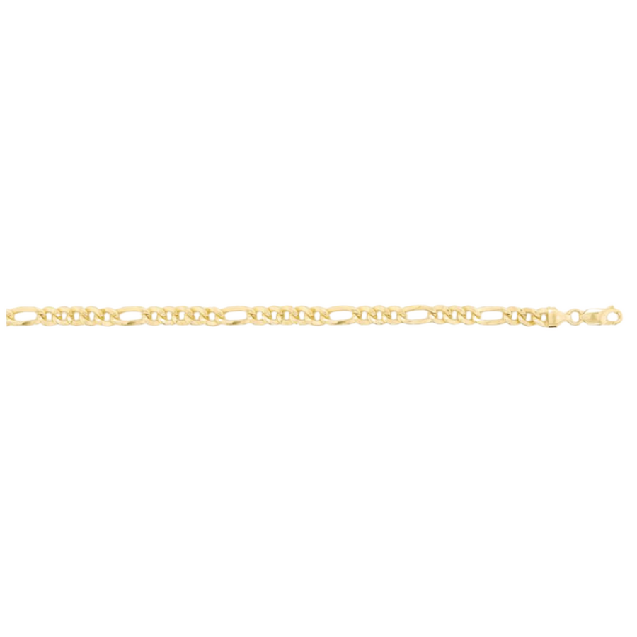 9k YG Italian Solid 1 x 3 Figaro Chain 6.6mm wide 65cm . Approx 39.3g