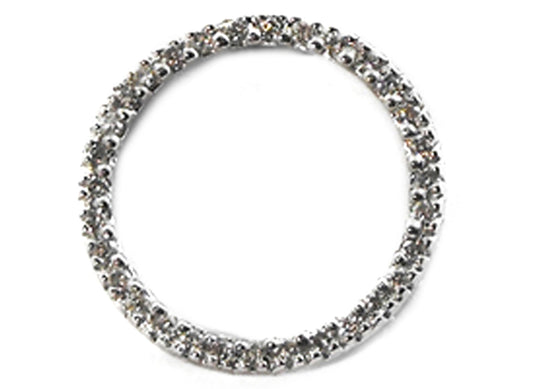 18k WG Diamond Circle Pendant 31D=0.31ct Claw Set . Meas. 19mm