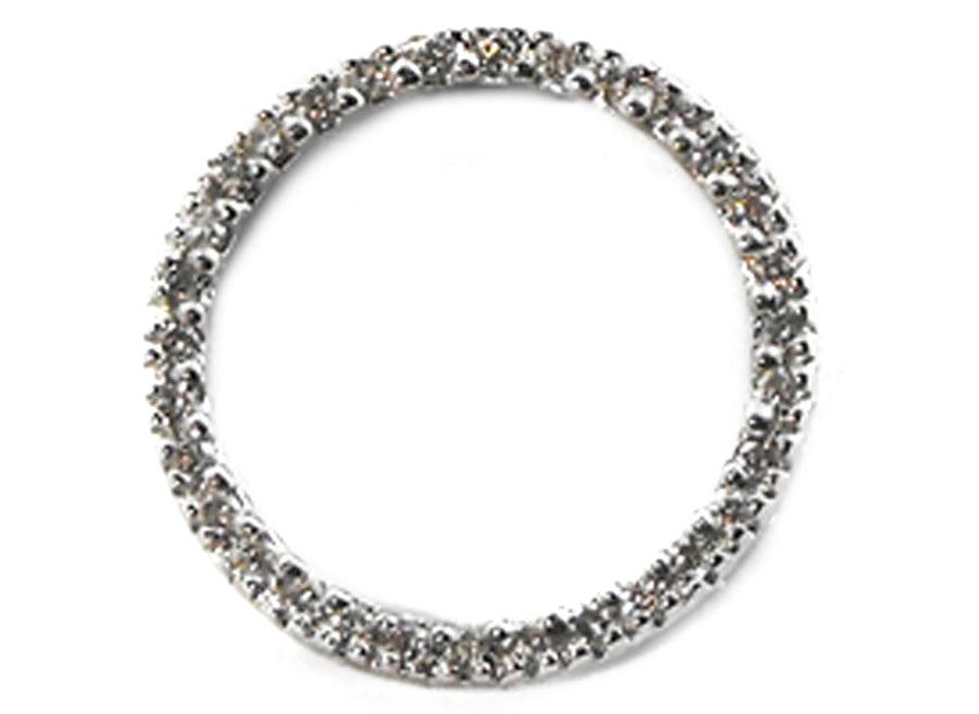 18k WG Diamond Circle Pendant 31D=0.31ct Claw Set . Meas. 19mm