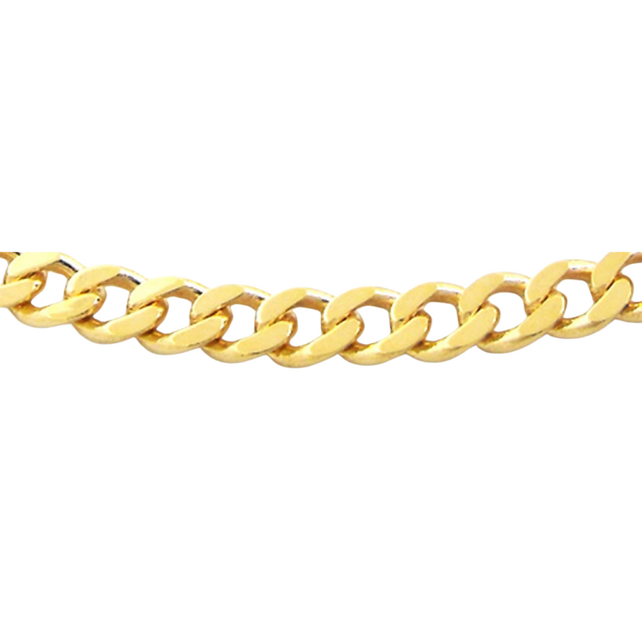 9k YG Italian Solid Curb Chain 3.0mm wide 45cm . Approx 7.8g