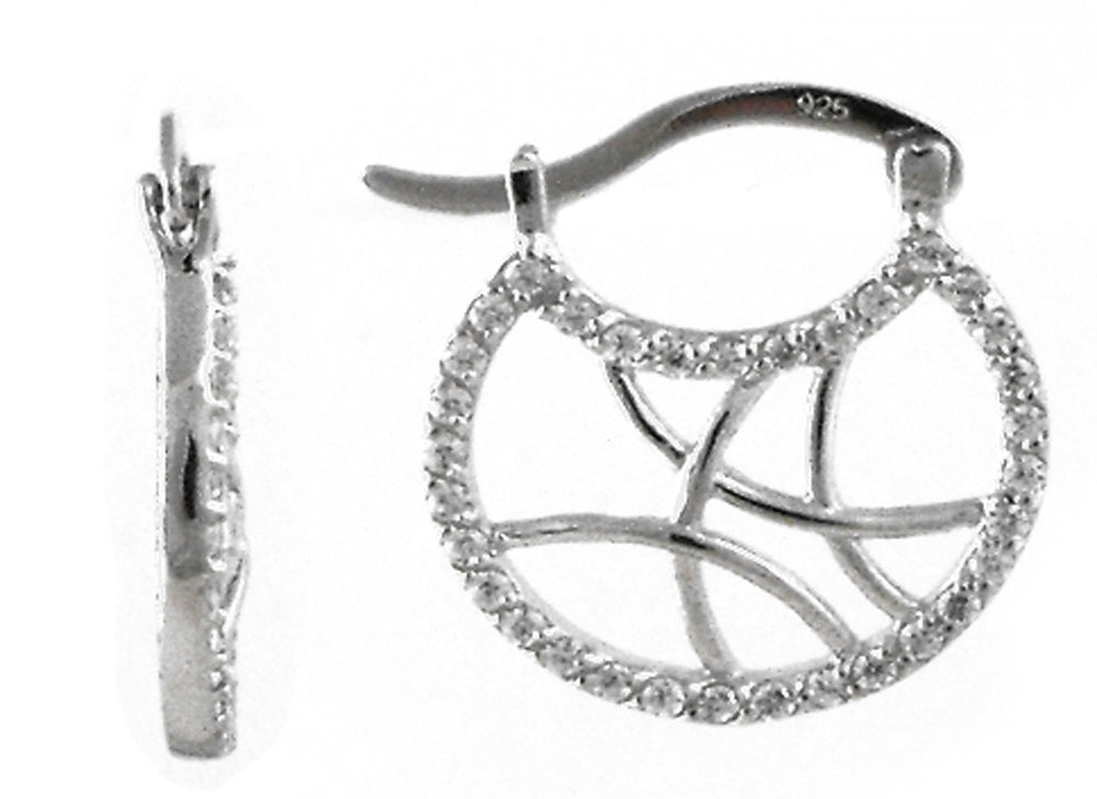 925 Circle Hoop Earrings set with CZs.