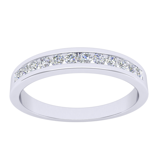 disc 18k WG Band with Brilliant Cut Dias 12D = 0.25ct Size J.