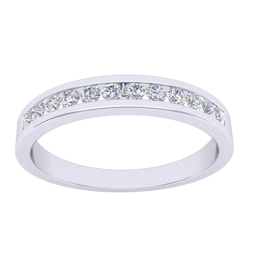 disc 18k WG Band with Brilliant Cut Dias 12D = 0.25ct Size J.