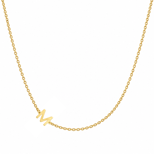 9k YG Letter M Trace Chain (1.1mm)
