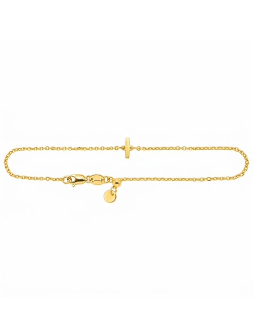 9k YG Letter I Trace Chain (1.1mm)