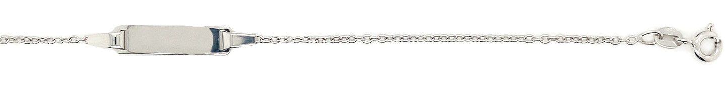 18k WG Italian Solid Oval Link ID Bracelet 1.0mm wide 17cm (priced per gram)