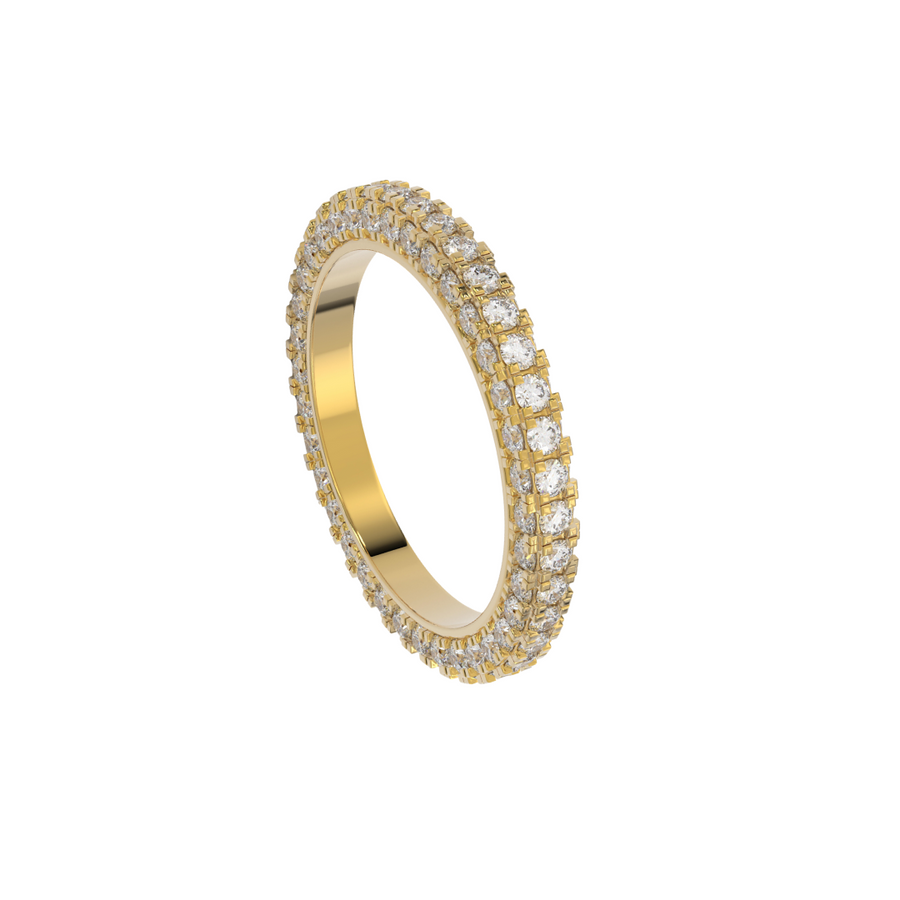18K YG Eternity Ring Claw Set with 102D = 1.95ct  G-H SI. Size L