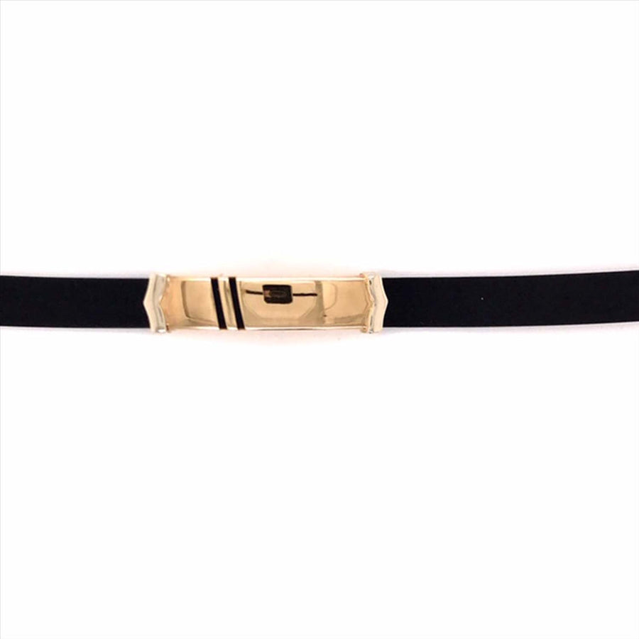 9k 2T Solid WG & YG Rubber ID Bracelet 8.0mm wide 19cm. Total Weight 9.3g