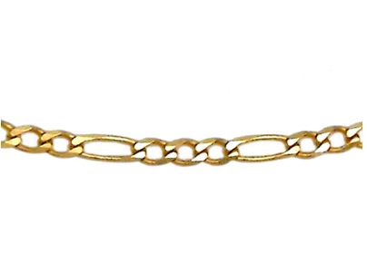 YG Italian 1x3 Figaro ID Bracelet 5.2mm wide (priced per gram)