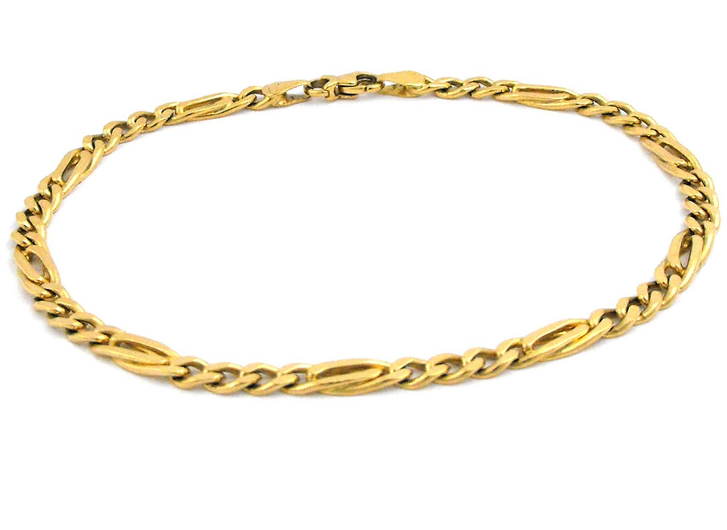 18k YG Birdseye & Curb Bracelet Approx 12.55g.