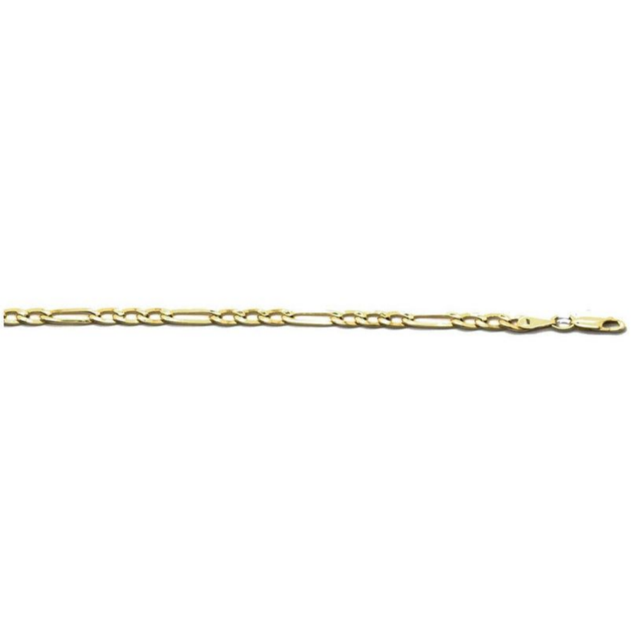 9k YG Italian Solid Figaro 3 x 1 Chain 5.2mm 60cm. Approx 17.85g.