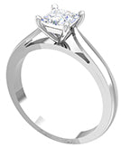 "Carla" 9k WG 5mm (0.50ct) CZ Princess Cut Solitare Ring with cathedral setting. Size L