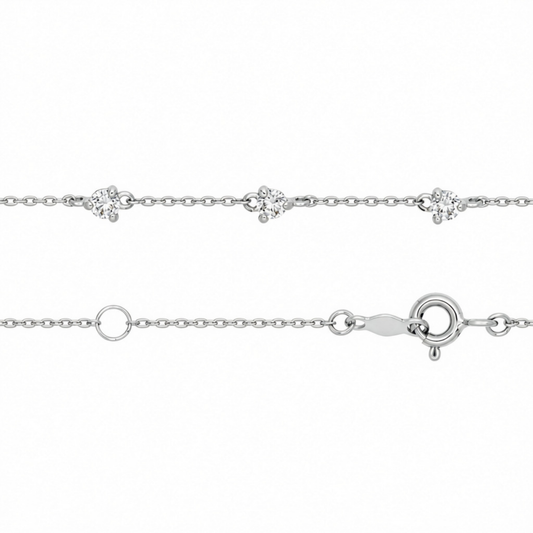 9k WG Pendant Oval Link Bracelet (19cm)