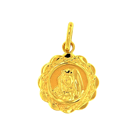 YG Italian Madonna Medallion 13mm