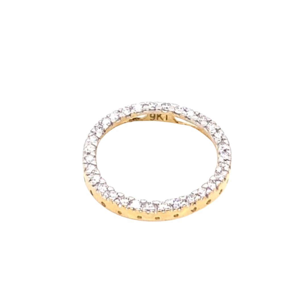 18k YG Diamond Circle Pendant 31D=0.31ct.