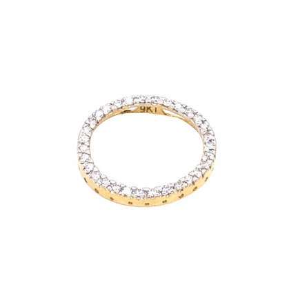 18k YG Diamond Circle Pendant 31D=0.31ct.