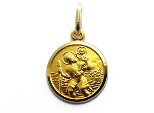 18k YG St Christopher Medallion Pnd 13mm Approx 2.04g.