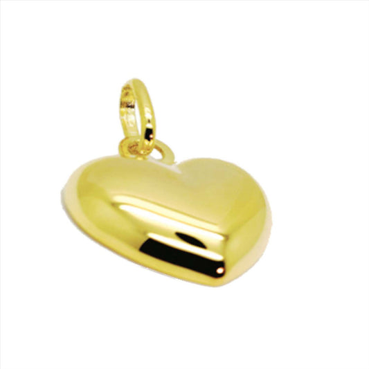 YG Italian Hollow Plain Heart Pendant 15mm