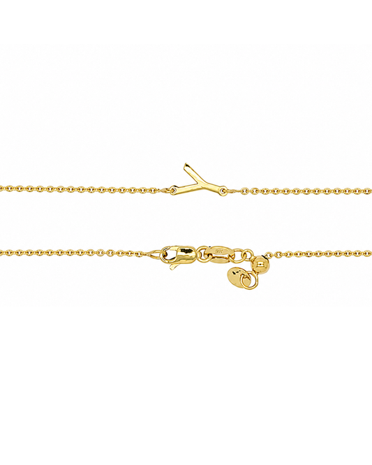 9k YG Diamond Cut Trace Chain 1.1mm Wide with Letter Y (6.5x5mm) 19cm with Adjustable Finding