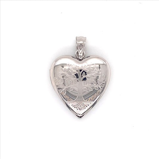 925 Engraved Life Heart Locket. 20mm