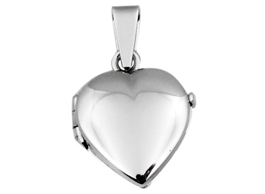 925 Polished Heart Locket 15mm.