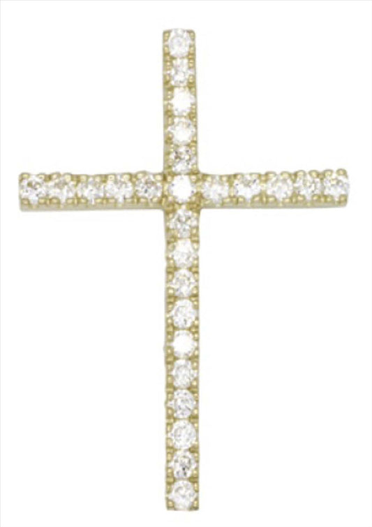 Yellow CZ Cross 30x20mm