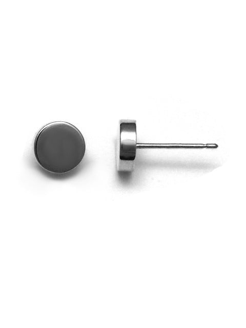 9k WG Round Disc Stud Earrings 6mm